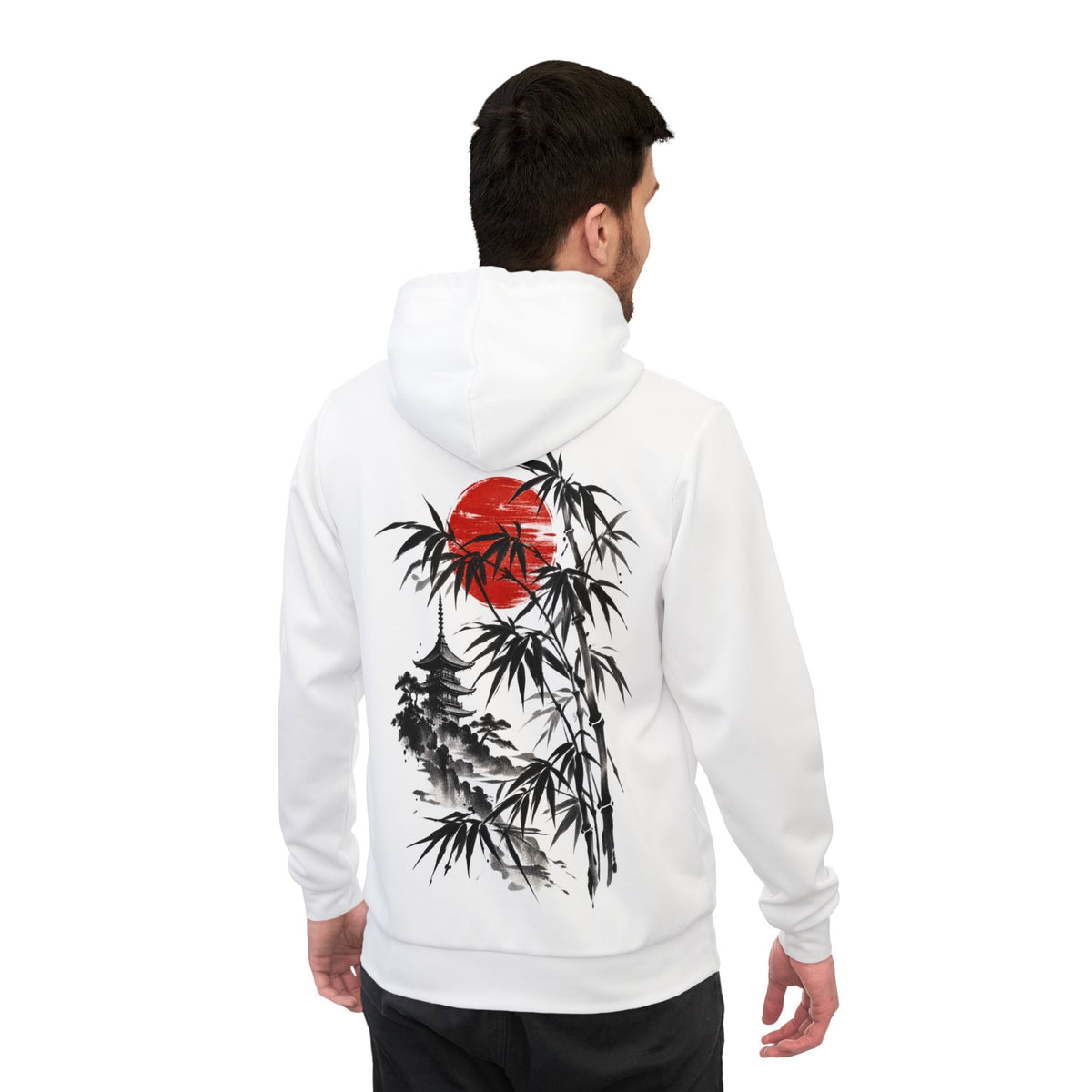 Japanese Zen Bamboo & Red Sun Hoodie