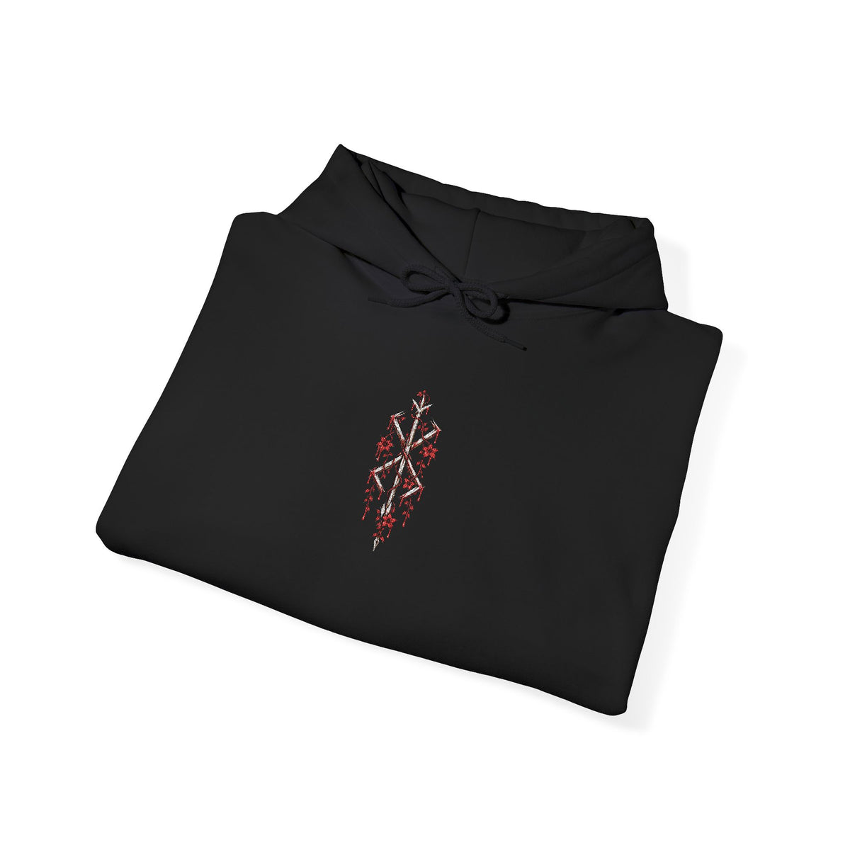 IZAVEN Floral Embroidered Hoodie, double-lined hood with colour-matched drawcord