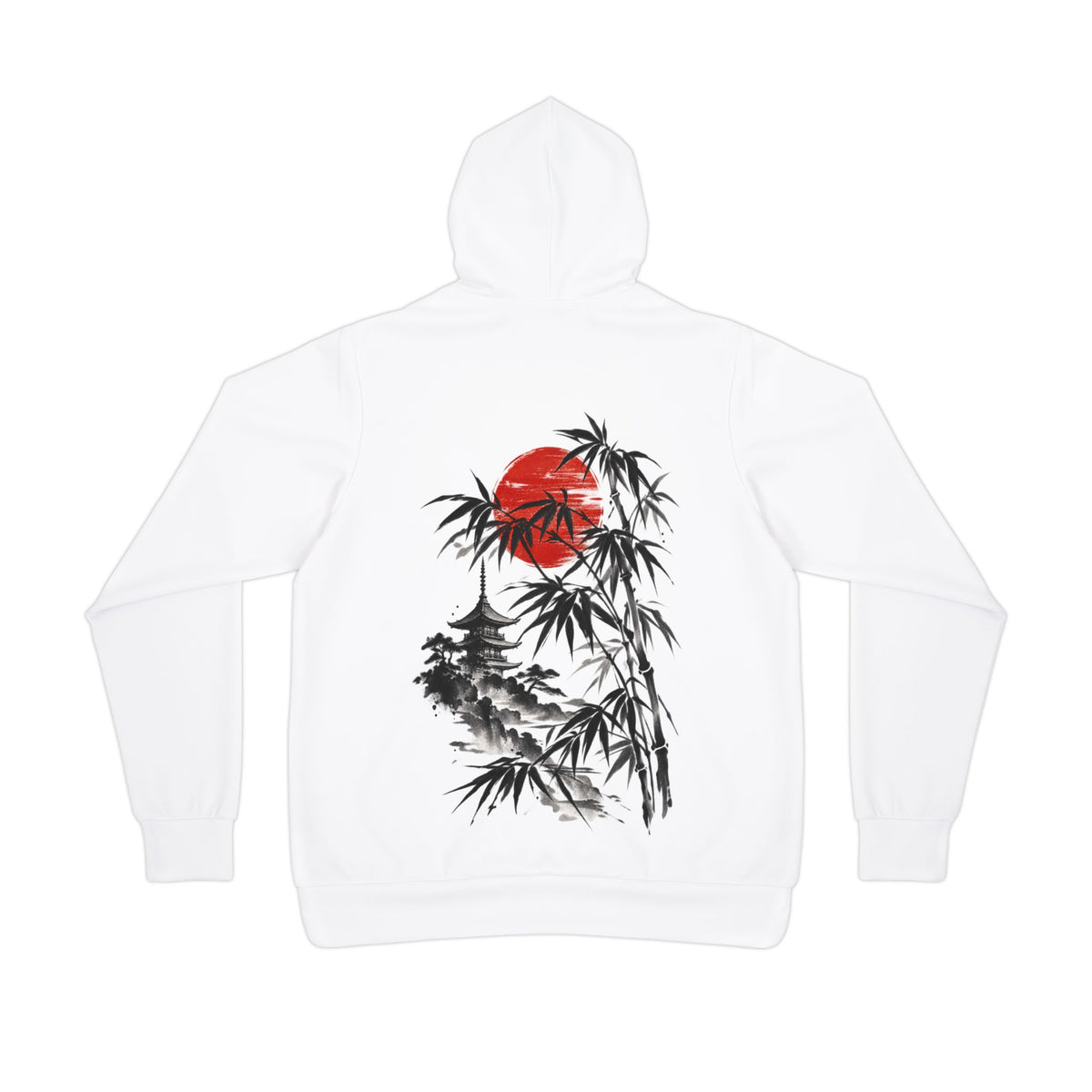 Japanese Zen Bamboo & Red Sun Hoodie