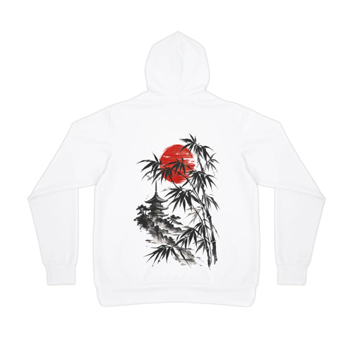 Japanese Zen Bamboo & Red Sun Hoodie
