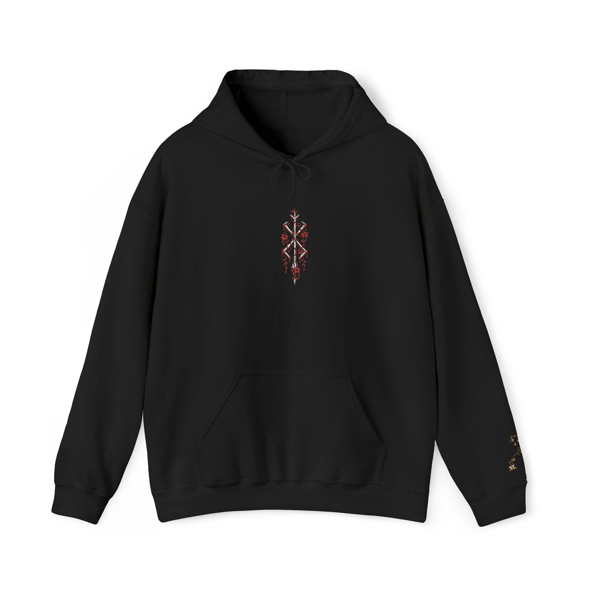 IZAVEN Floral Embroidered Hoodie, botanical floral and foliage design