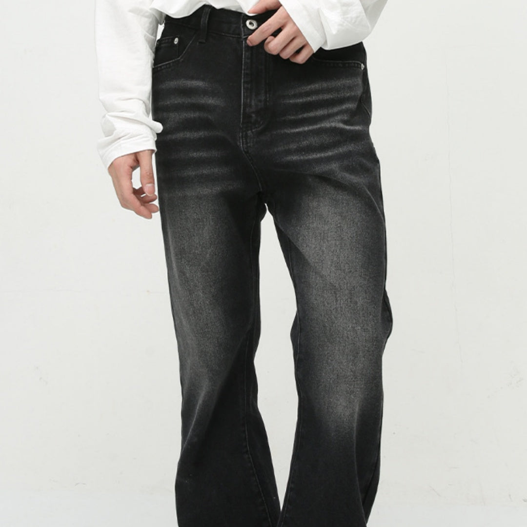 Slightly Flared Washed-Out Jeans for Men
